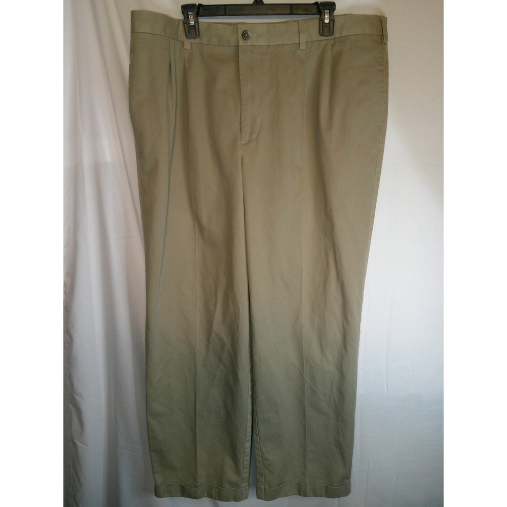 Men's IZOD Chino Pants Casual Khaki Trousers Button Closure Comfort Size 42x32